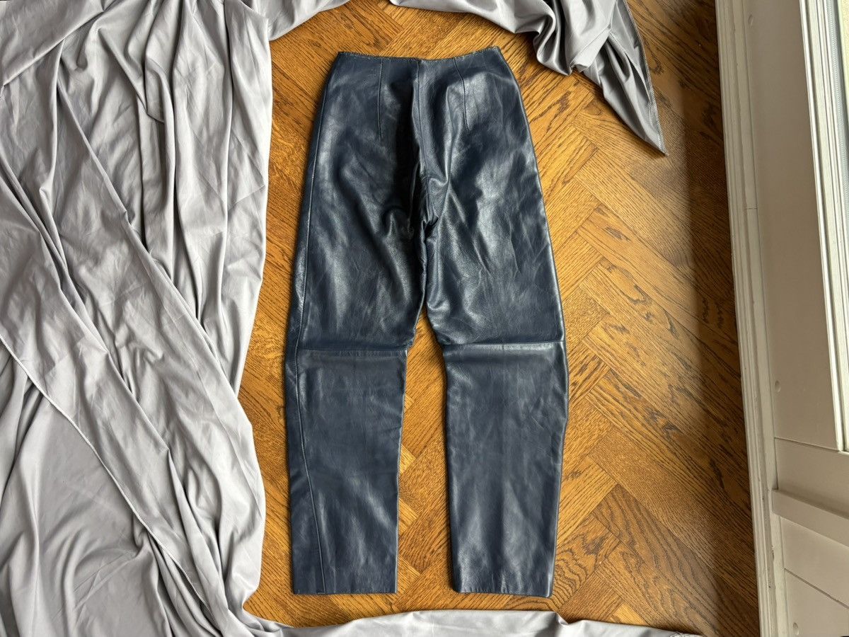 Indian Motorcycle × Leather × Vintage True Vintage Leather Pants Blue High Waisted 60s Motorcycle Size 24" / US 00 / IT 34 - 14 Thumbnail