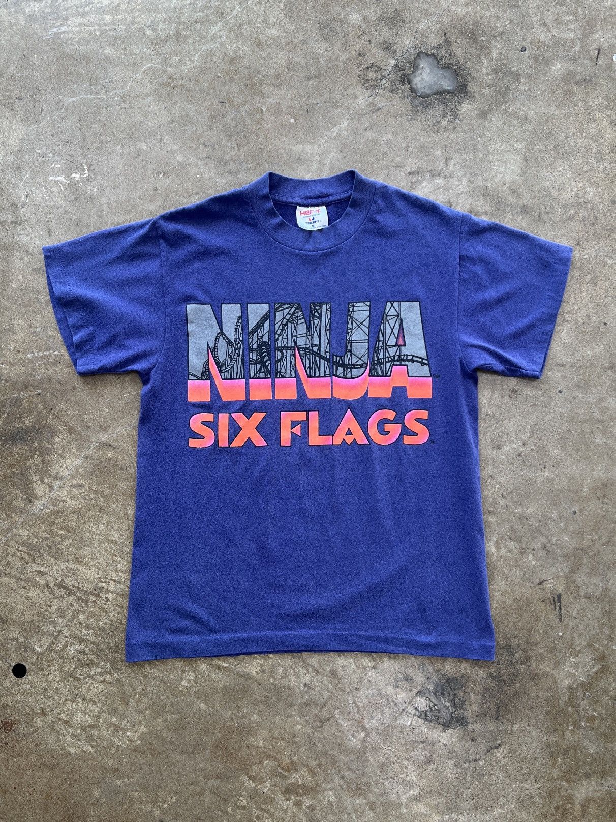 Vintage Vintage Ninja Six Flags Amusement Park Ride Tee Medium Size US M / EU 48-50 / 2 - 2 Thumbnail