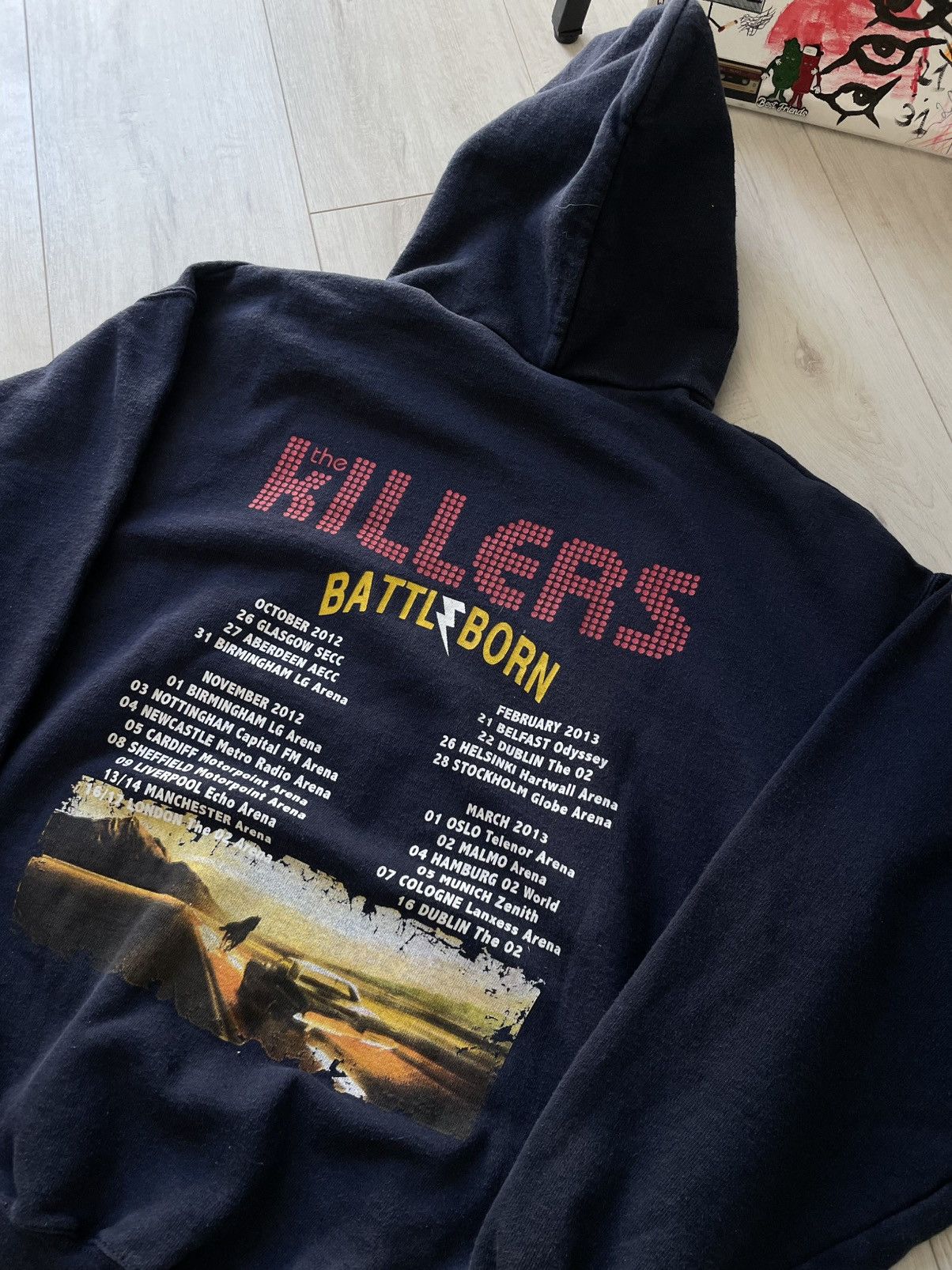 Band Tees Vintage The Killers 2012 Battl Born Tour Band Rock Hoodie Size US L / EU 52-54 / 3 - 4 Thumbnail