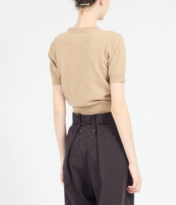 Maison Margiela o1bcso1str0526 Crewneck Knit Top in Beige Size L / US 10 / IT 46 - 2 Thumbnail