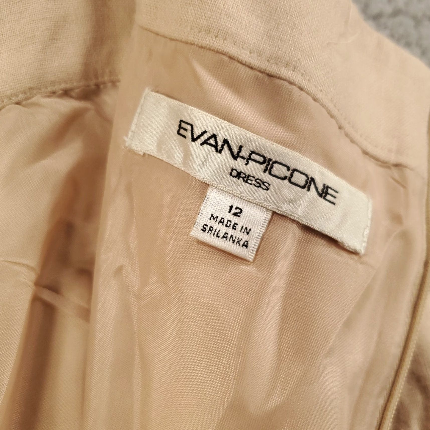 Evan Picone Evan Picone Dress Women 12 Beige Beaded Lined Shift Sleeveless Knee Length Square Neck NWT Size XL / US 12-14 / IT 48-50 - 4 Thumbnail