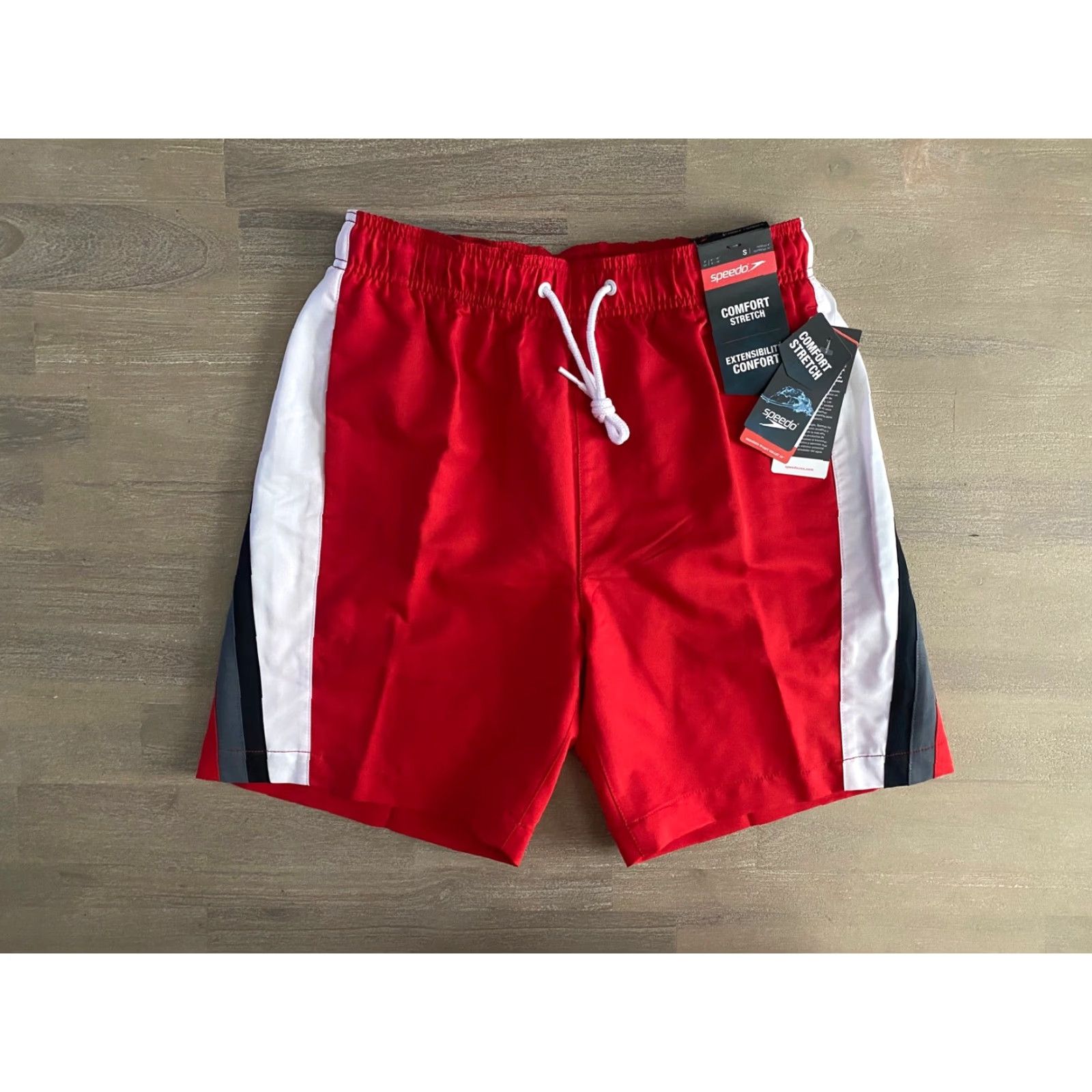 Speedo Speedo Lifeguard Red 18” Swim Trunks Trunks Men's S Short Beach Pool Size US 29 - 4 Thumbnail