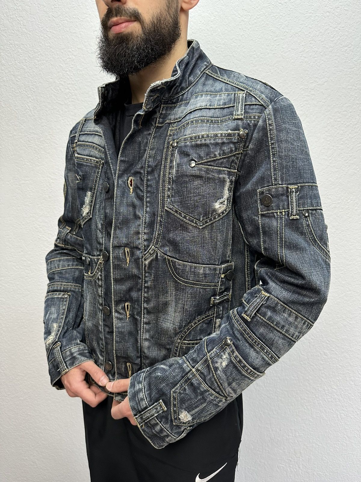 Absolut Joy Vintage Absolut Joy Japanese Denim Jacket Multi Pocket Size US M / EU 48-50 / 2 - 2 Thumbnail