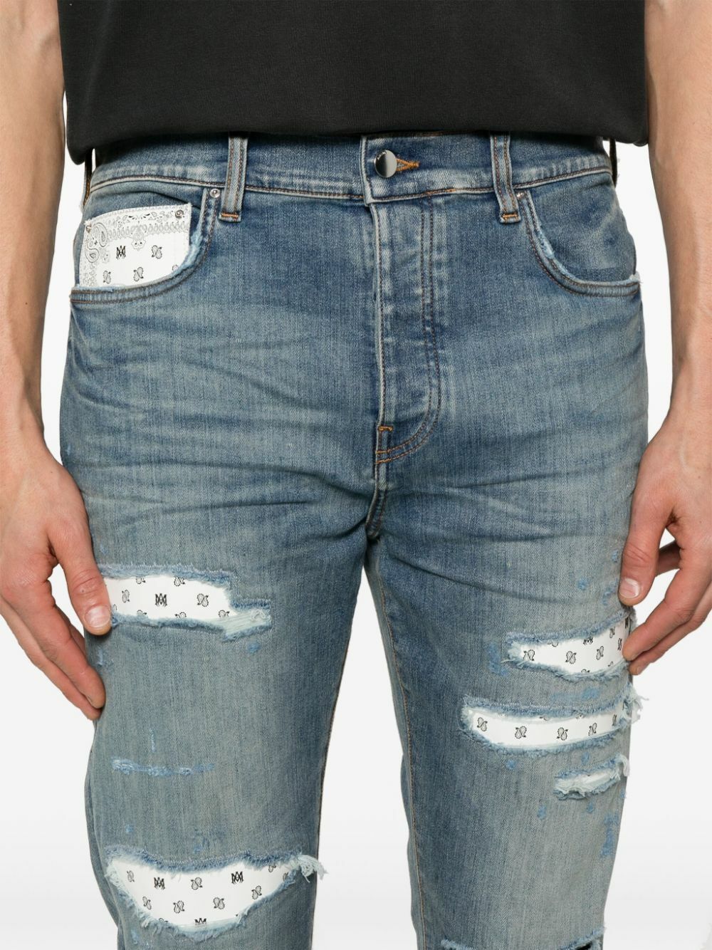 Amiri oc11z0126 Repaired Jeans in Blue Size US 30 / EU 46 - 4 Thumbnail