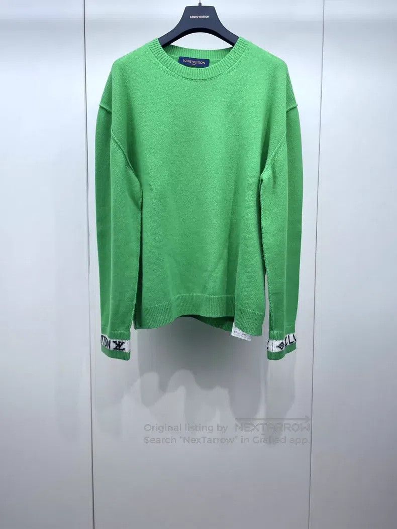 Louis Vuitton Louis Vuitton 23 Green Letter Cuff Knitted Cashmere Sweate Size US L / EU 52-54 / 3 - 1 Thumbnail