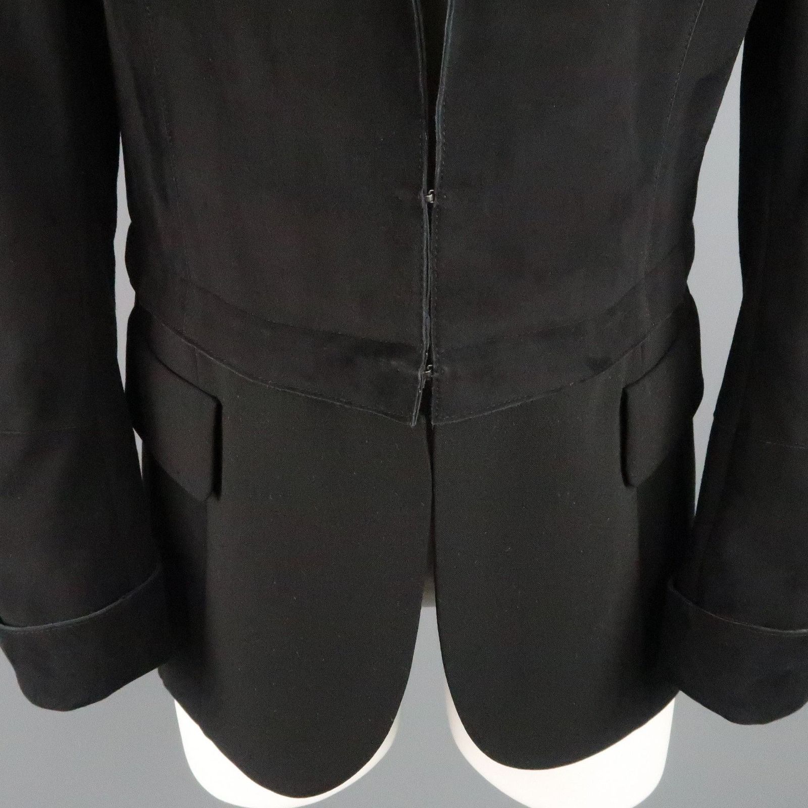 Akris AKRIS Size 10 Black Suede & Wool Zip Off Sport Coat Jacket Size US L / EU 52-54 / 3 - 2 Thumbnail