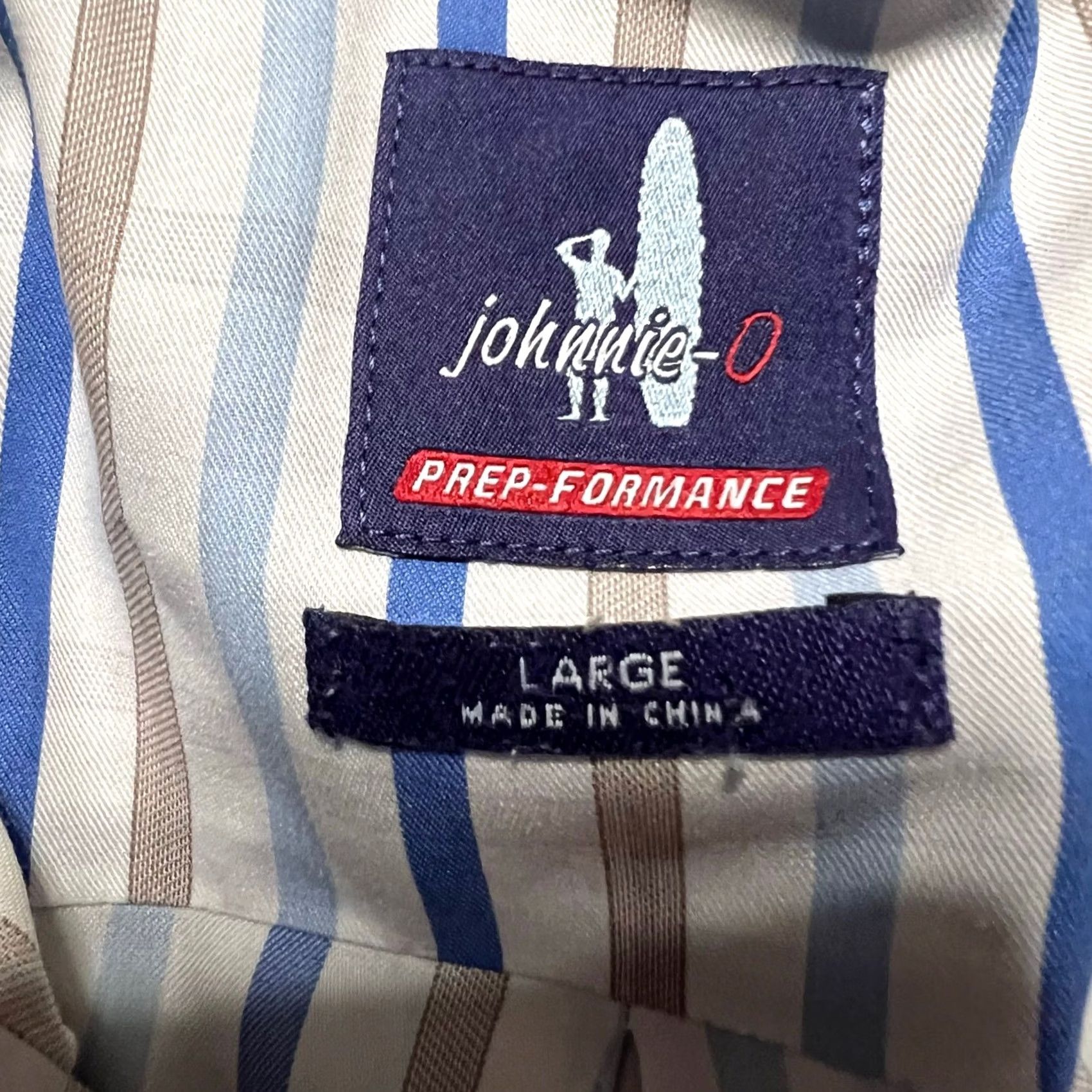 johnnie-O Johnnie-O Shirt Mens Large Performance Blue Striped Long Sleeve Button Regular Formance Blue Mens L Shirt Size US L / EU 52-54 / 3 - 7 Thumbnail
