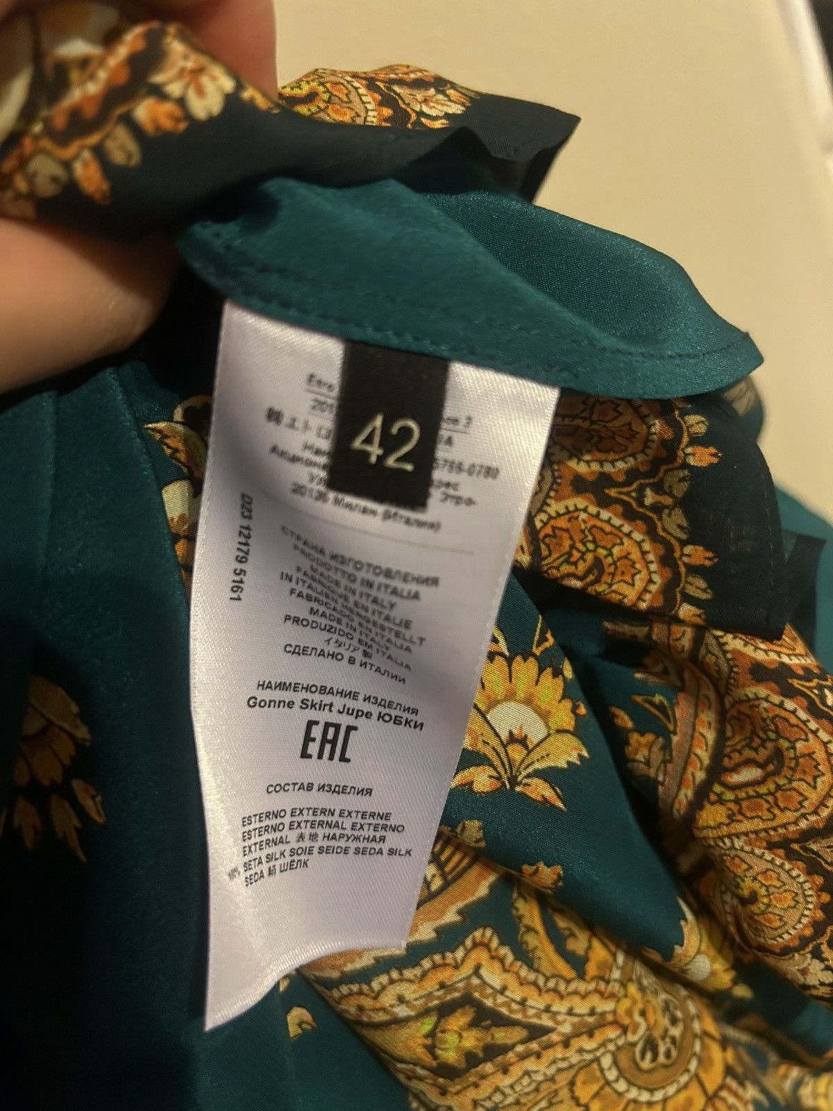 Etro ETRO Ruffled paisley-print 100% silk crepe de chine skirt Size 28" / US 6 / IT 42 - 6 Thumbnail