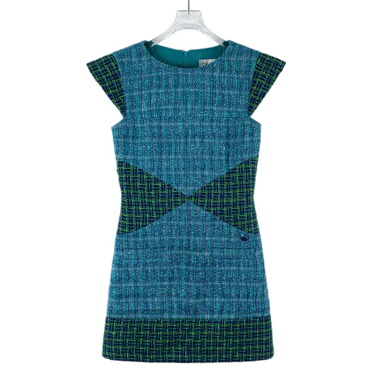 Chanel Chanel Blue Linen Sleeveless Woven Tweed Dress K26WX Size S / US 4 / IT 40 - 1 Thumbnail