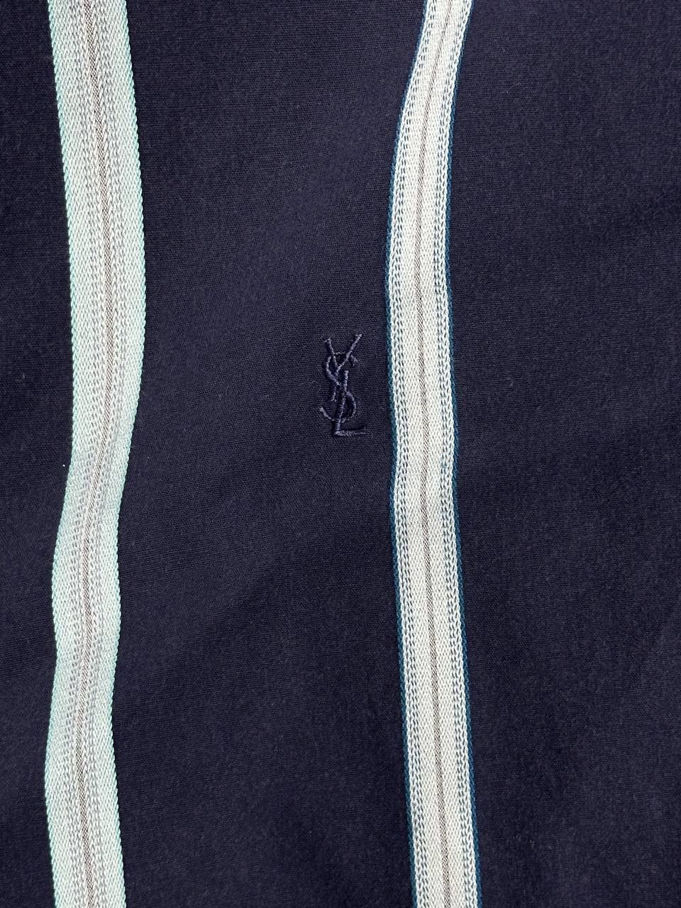 Vintage × Yves Saint Laurent Cotton YSL Shirt Blue Striped Longsleeve Button Up Size US L / EU 52-54 / 3 - 8 Thumbnail