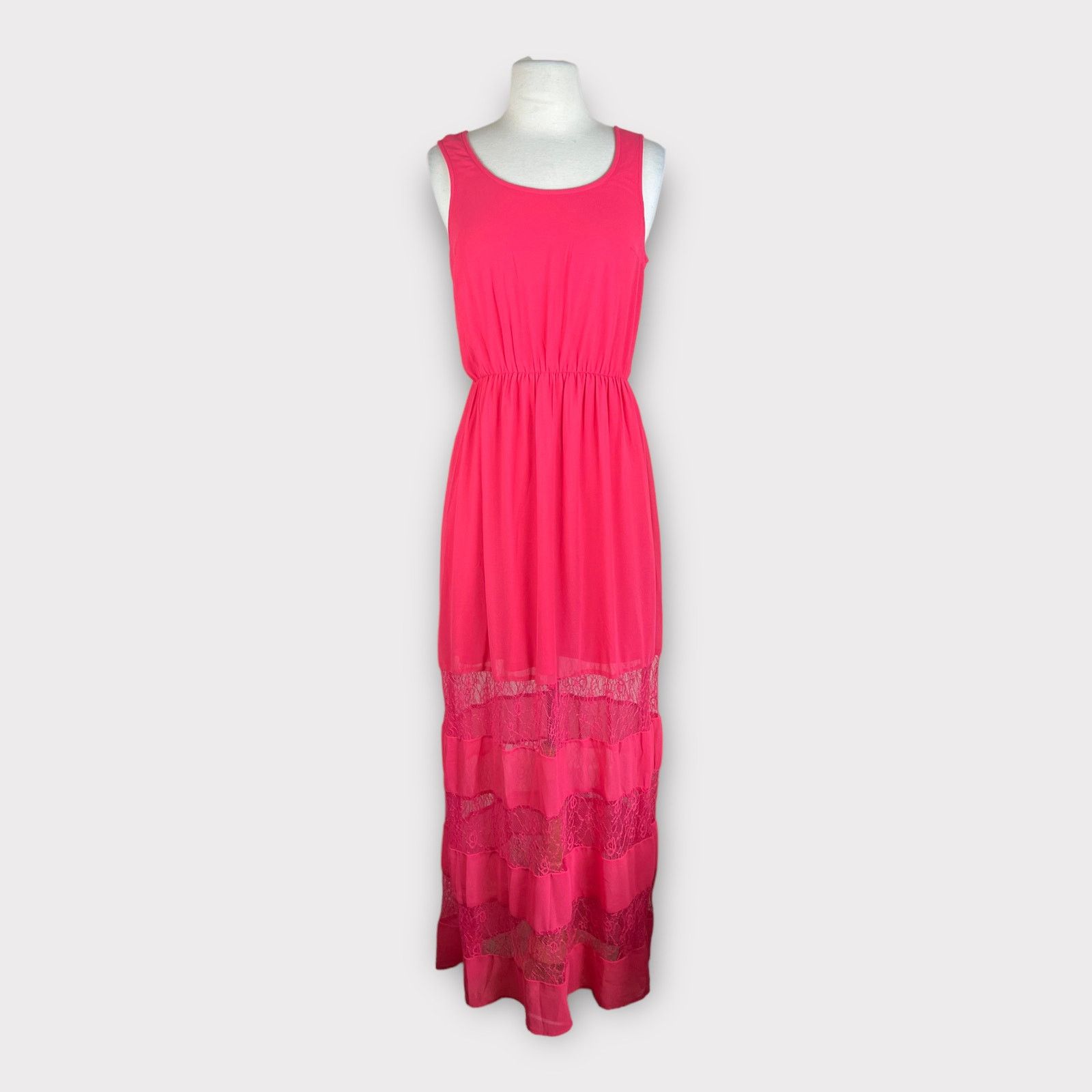 Nordstrom Doe & Rae | Women’s Coral Lace Insert Sheer Maxi Dress Size S / US 4 / IT 40 - 1 Thumbnail