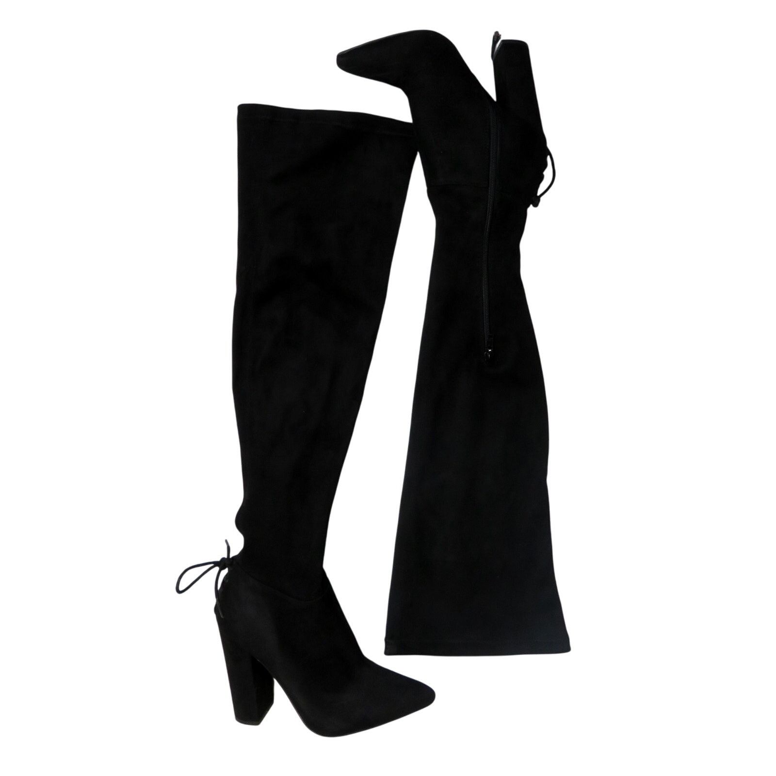 Other Shoedazzle Cristal Black Suede Thigh High Heel Boots 6 Size US 6 / IT 36 - 4 Thumbnail