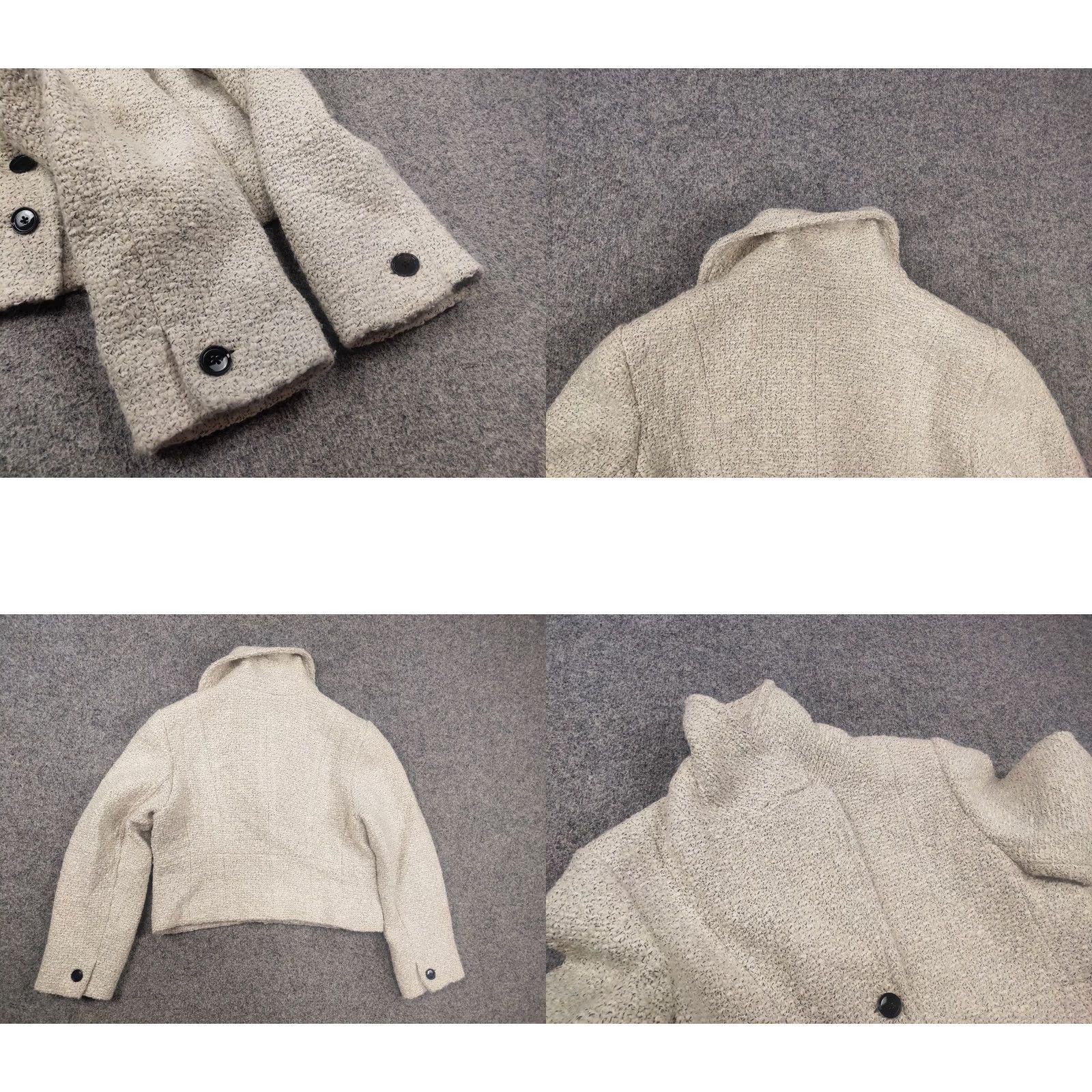 ME+EM Me+Em Meanden Design Italian Tweed Slim Crop Blazer Button Jacket White Wool Blend XL Womens Size XL / US 12-14 / IT 48-50 - 8 Thumbnail
