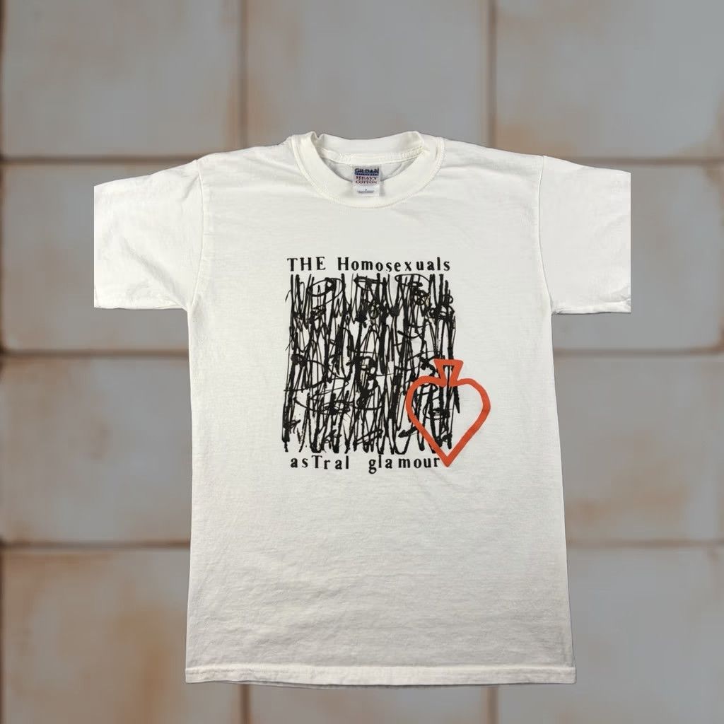 Vintage VINTAGE The Homosexuals Band Shirt Men’s Small Astral Glamour White Cotton Crew Neck Short Sleeve Graphic Print Men T-Shirt Band 90s Mens Size US S / EU 44-46 / 1 - 1 Thumbnail