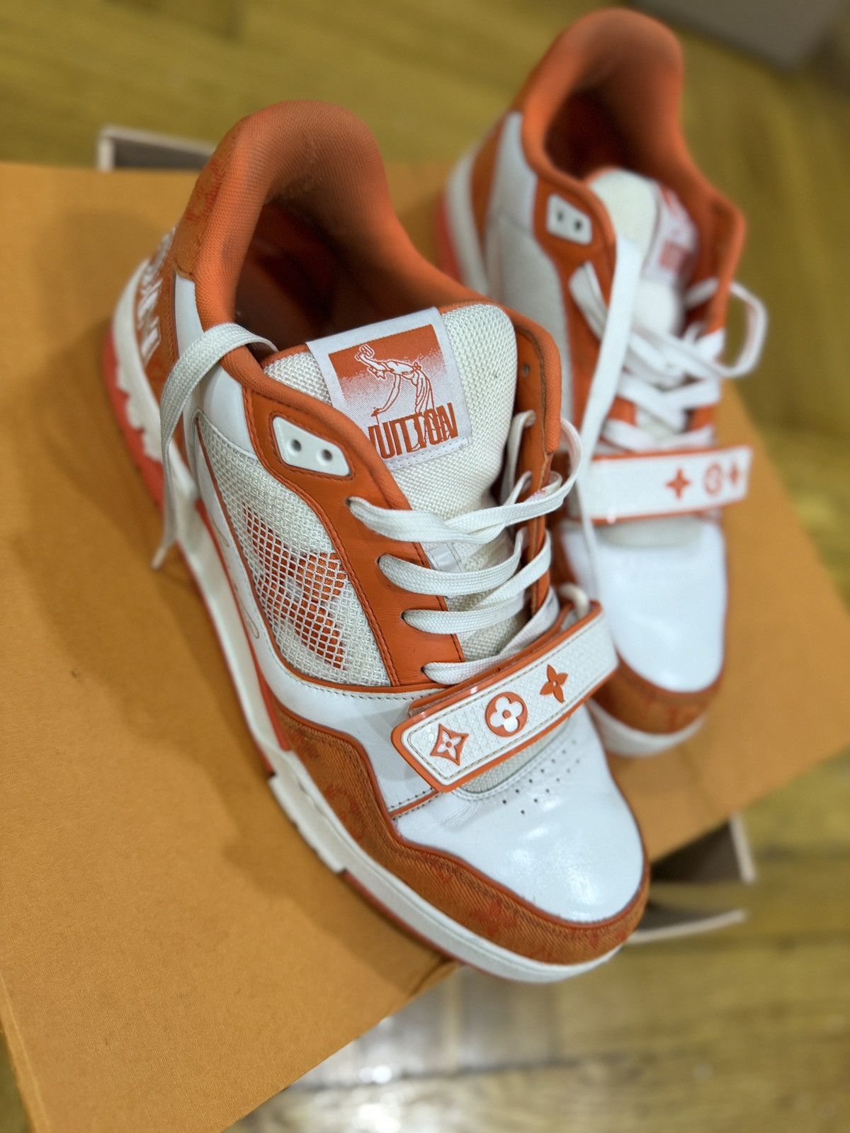 Louis Vuitton Louis Vuitton Trainer -Orange Monogram Denim Size US 10 / EU 43 - 8 Thumbnail