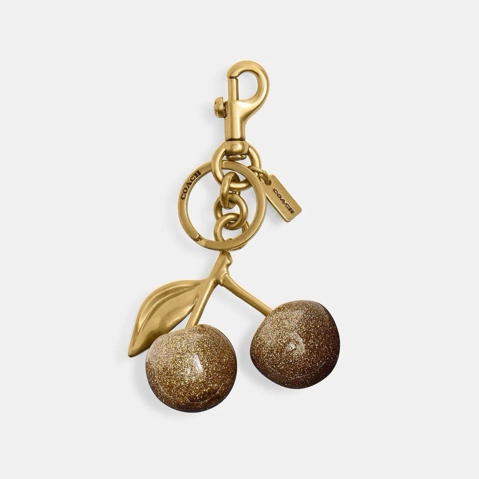 Coach NWT COACH Cherry GOLD SPARKLE Keychain Bag Charm 77840 Size ONE SIZE - 2 Thumbnail