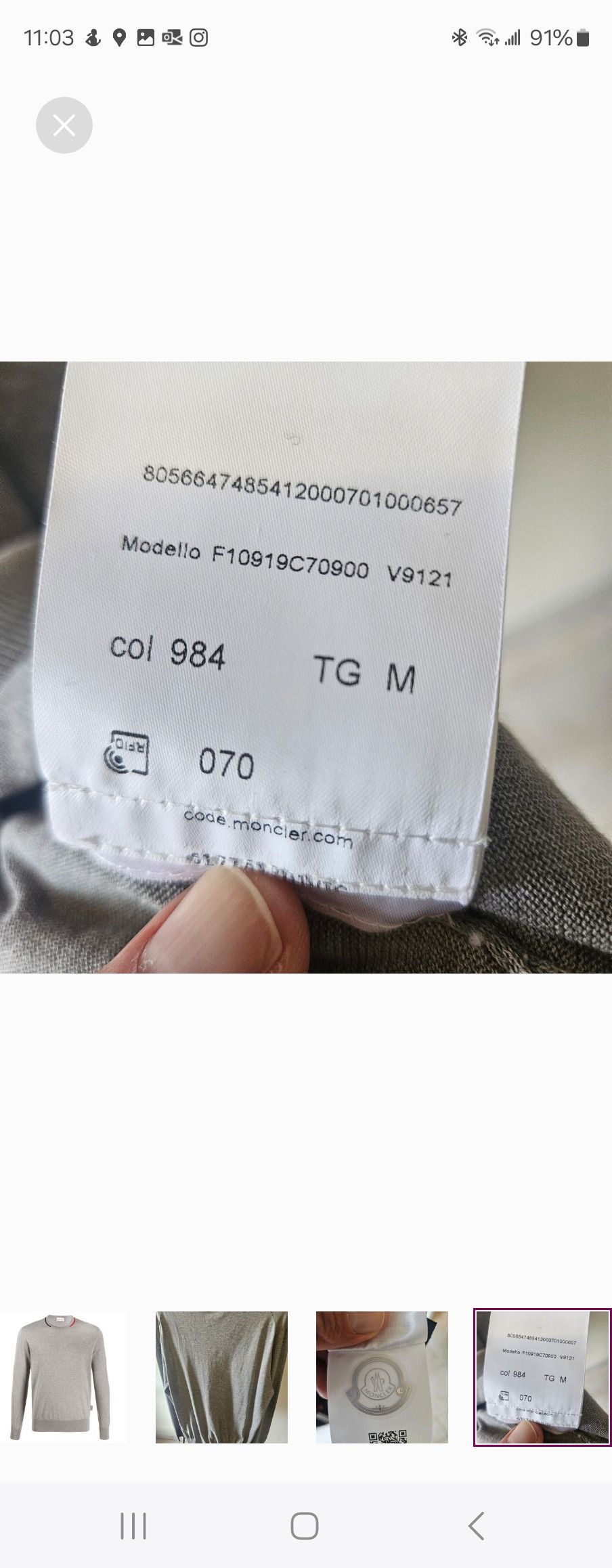 Moncler Moncler Mens light weight sweater, Size Medium. Size US M / EU 48-50 / 2 - 3 Thumbnail