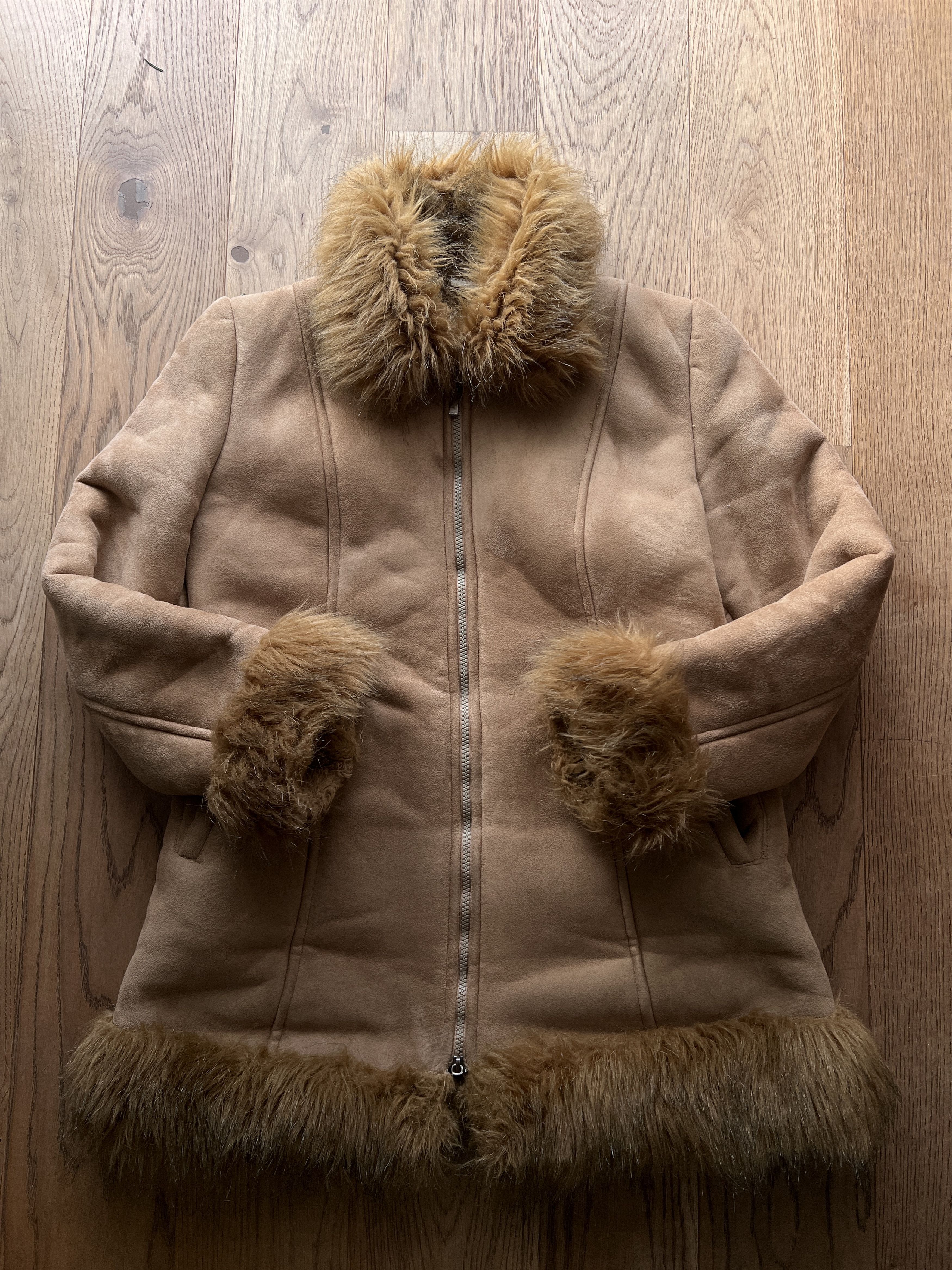 Hysteric Glamour Crazy vintage 00s shearling coat lamb fur jacket micro suede Size S / US 4 / IT 40 - 6 Thumbnail