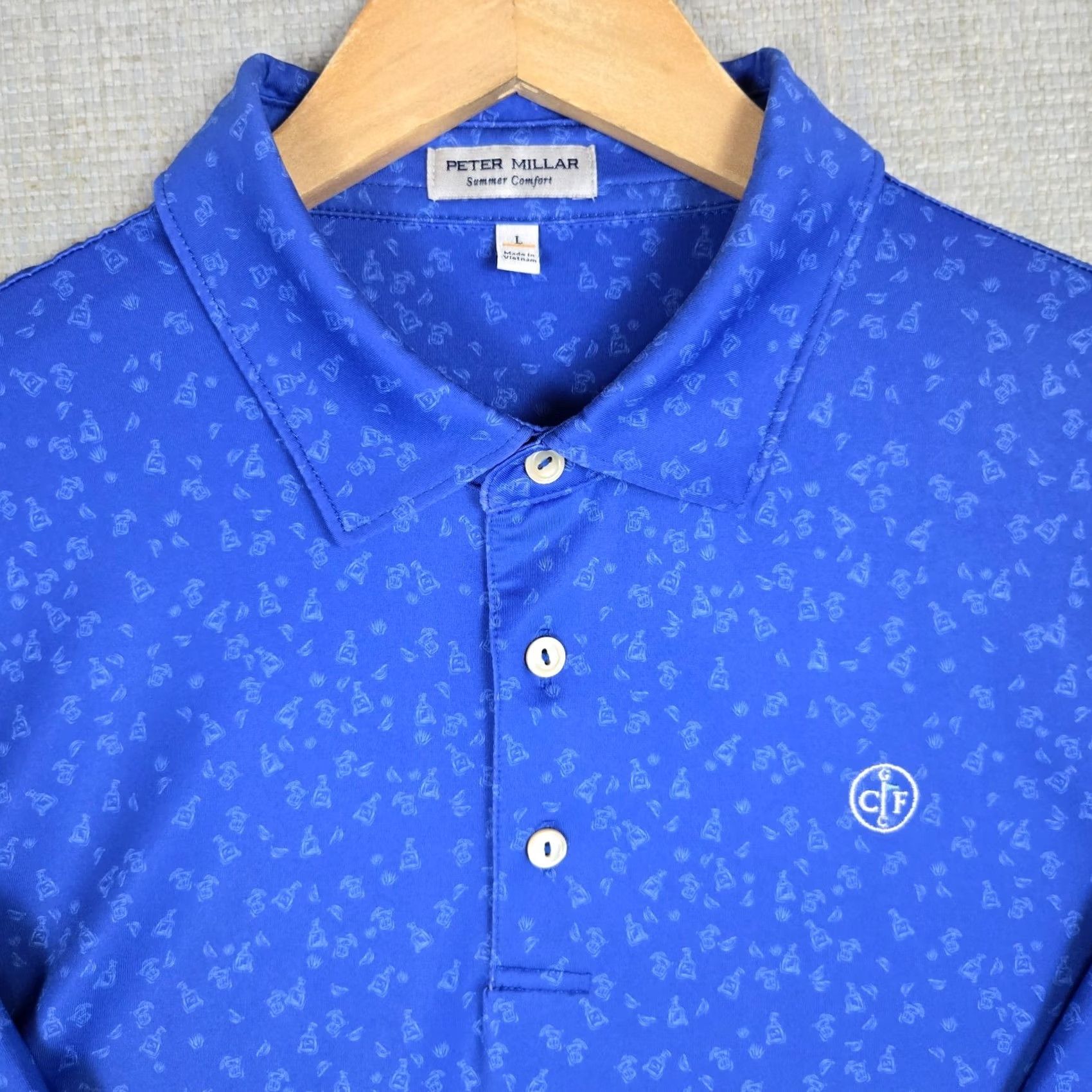 Peter Millar PETER MILLAR x CONWAY FARMS Tequila Lime Mens Polo Shirt Large Summer Comfort Size US L / EU 52-54 / 3 - 2 Thumbnail