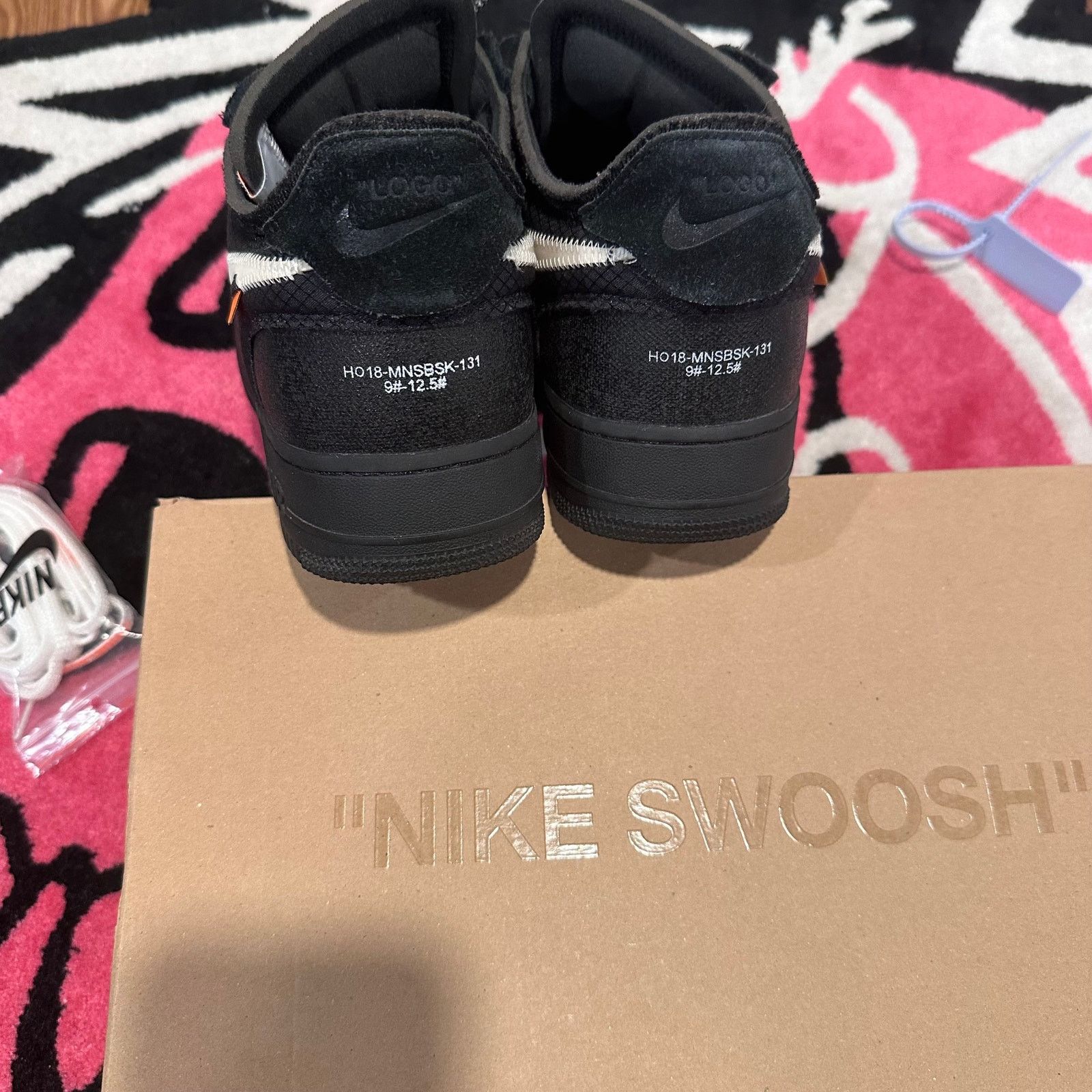 Nike × Off-White Nike Air Force 1 Low Off-White “Black” - Size 11.5 - Used Size US 11.5 / EU 44-45 - 6 Thumbnail