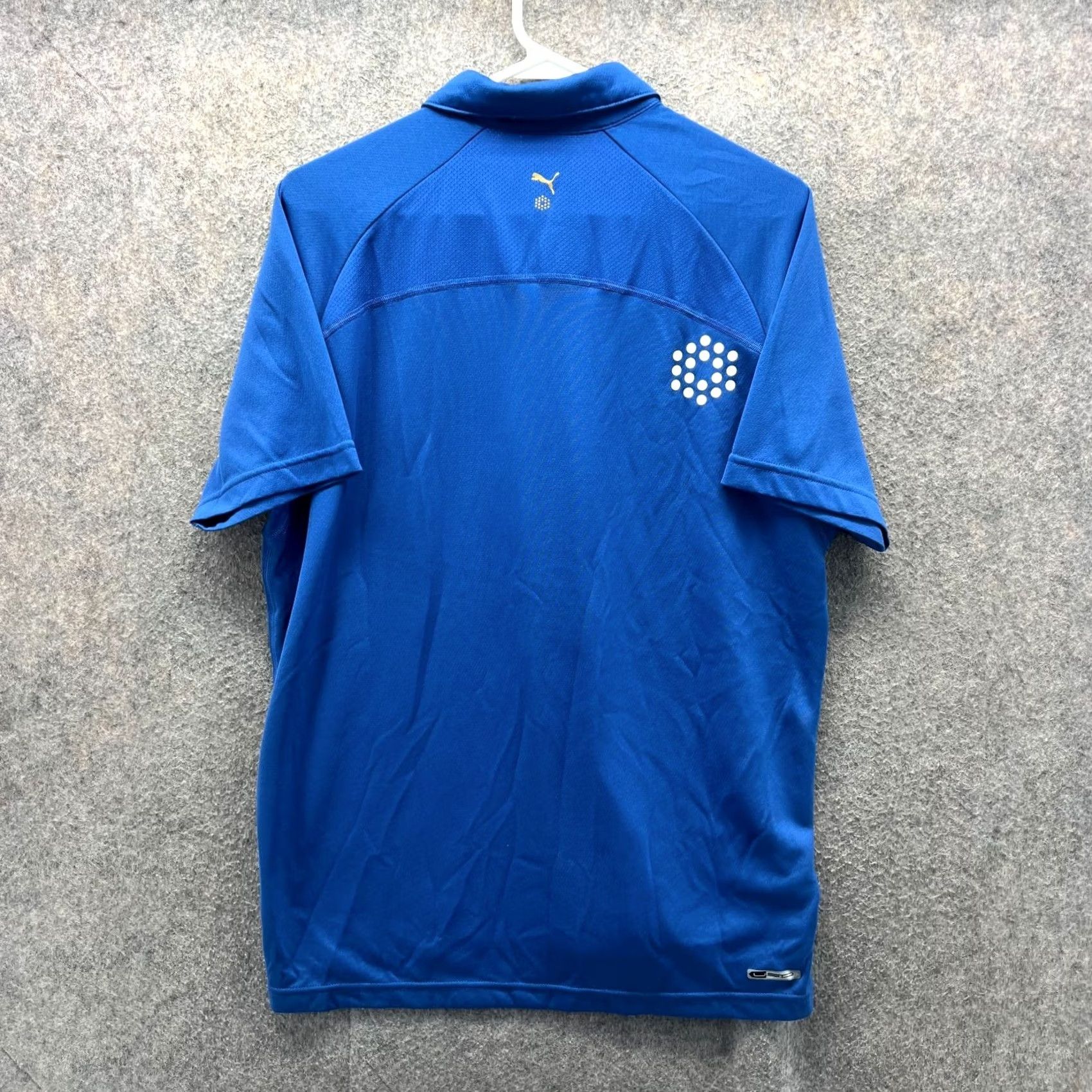 Puma PUMA Polo Shirt Mens Medium Royal Blue Athletic Sport Lifestyle Logo Knit Shirt Golf Regular Fit Short Sleeve Blue 40 in Chest Size US M / EU 48-50 / 2 - 2 Thumbnail