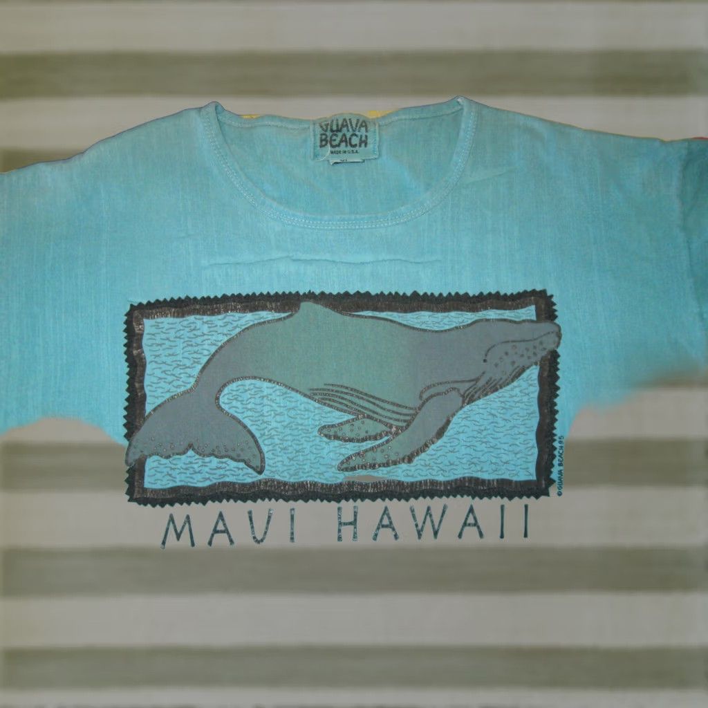 Vintage VINTAGE Guava Beach Maui Hawaii Manatees T Shirt Women's XL Blue 1995 Distressed Casual Logo Animals Beach USA Size XL / US 12-14 / IT 48-50 - 1 Thumbnail