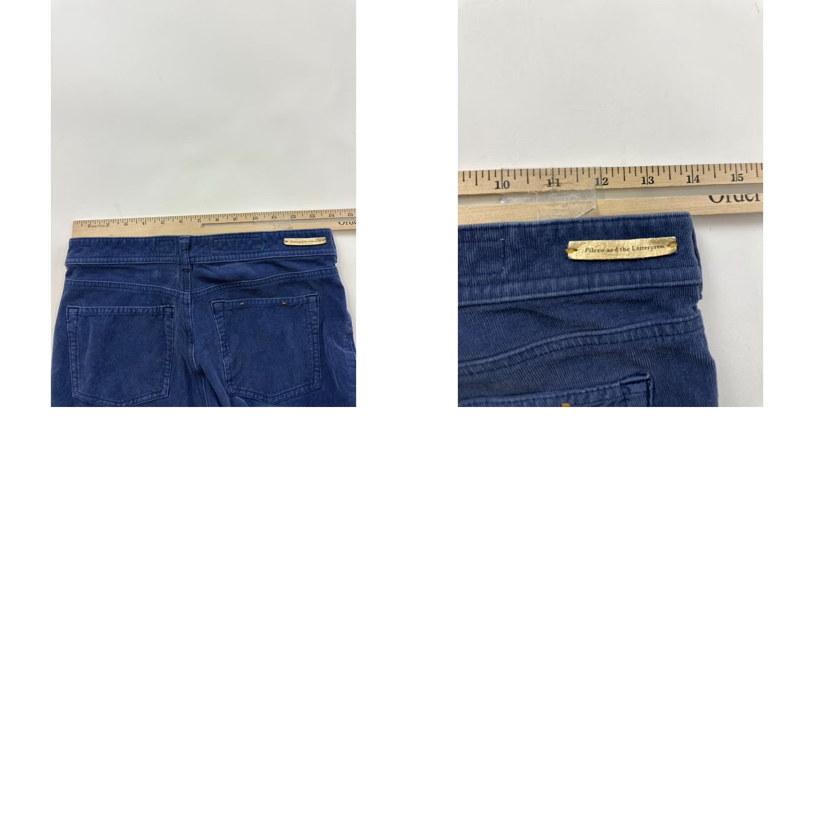 Anthropologie Pilcro and the Letterpress Pants Anthropologie 26 Blue Corduroy Serif Size 26" / US 2 / IT 38 - 8 Thumbnail