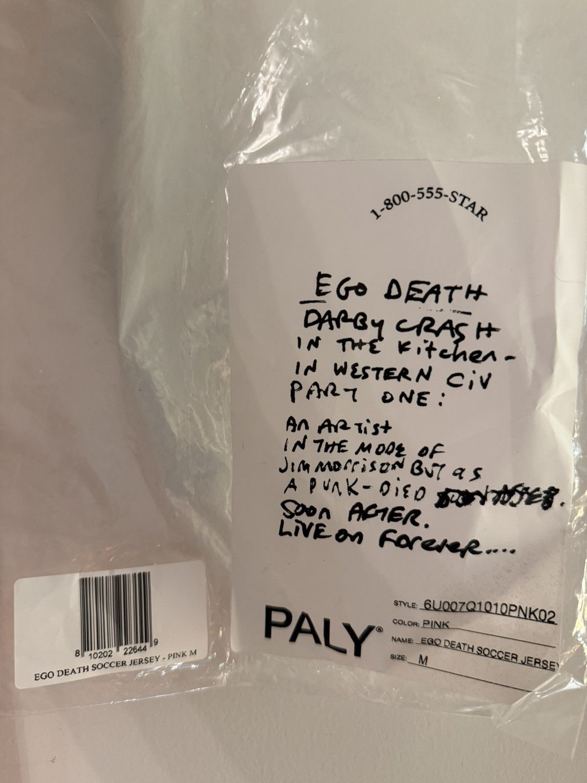 Paly Hollywood EGO DEATH SOCCER JERSEY - PINK Size US M / EU 48-50 / 2 - 9 Thumbnail