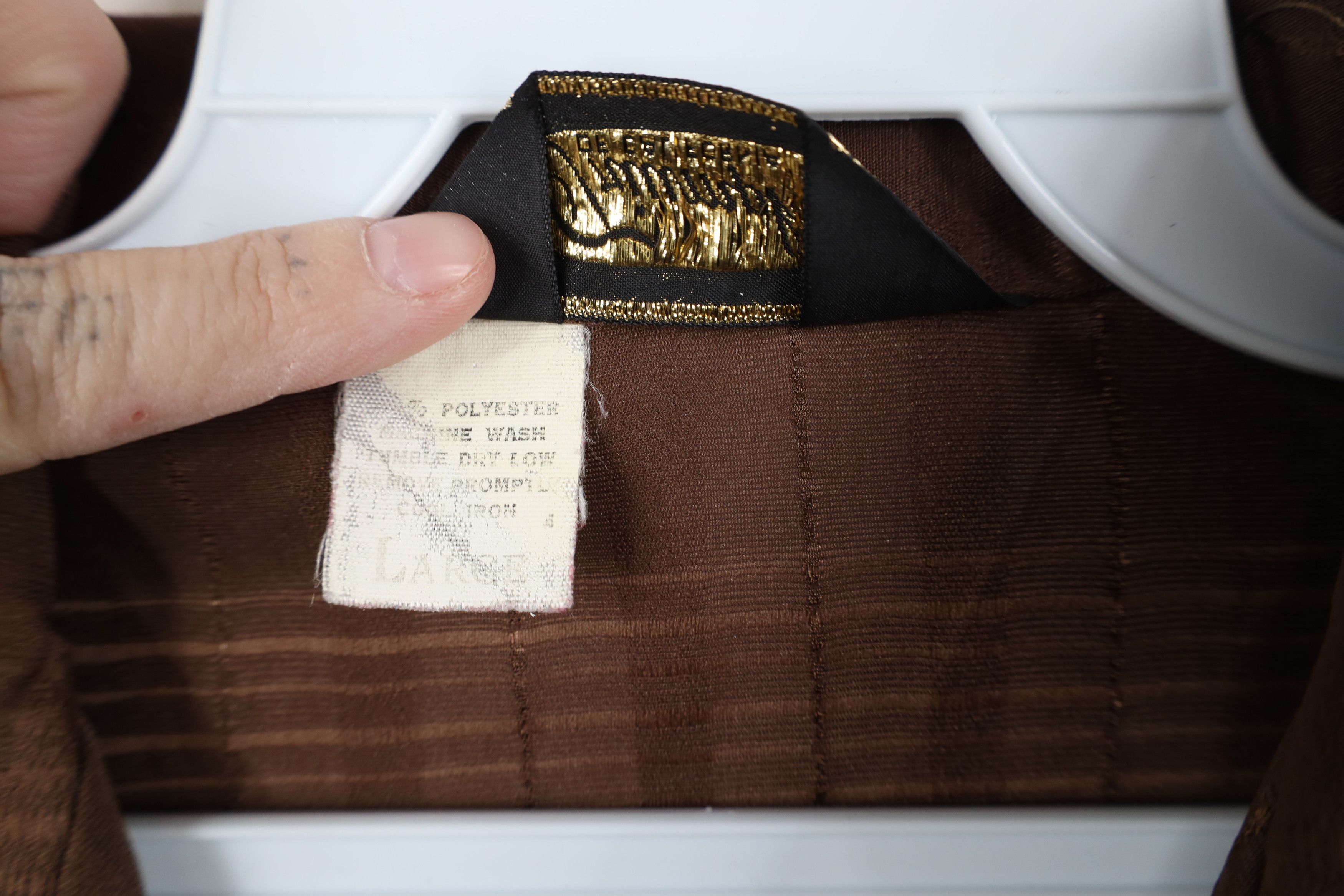 Vintage Vintage 50s 60s Streetwear Knit Collared Shirt Brown USA Size US L / EU 52-54 / 3 - 8 Thumbnail