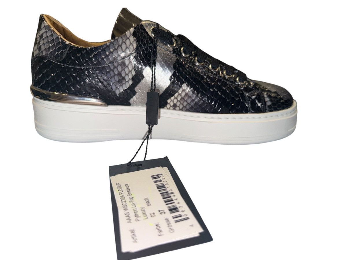 Philipp Plein Philipp Plein Python Low Top Sneakers – Black/silver Size US 7 / IT 37 - 2 Thumbnail