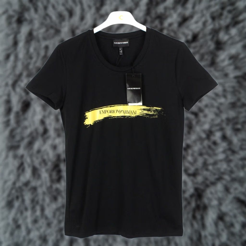 Emporio Armani Emporio Armani Barcelona T-Shirt Women's UK 12 Black Pullover Round Neck Stretch Shirt Ladies Brown? Size XL / US 12-14 / IT 48-50 - 1 Thumbnail