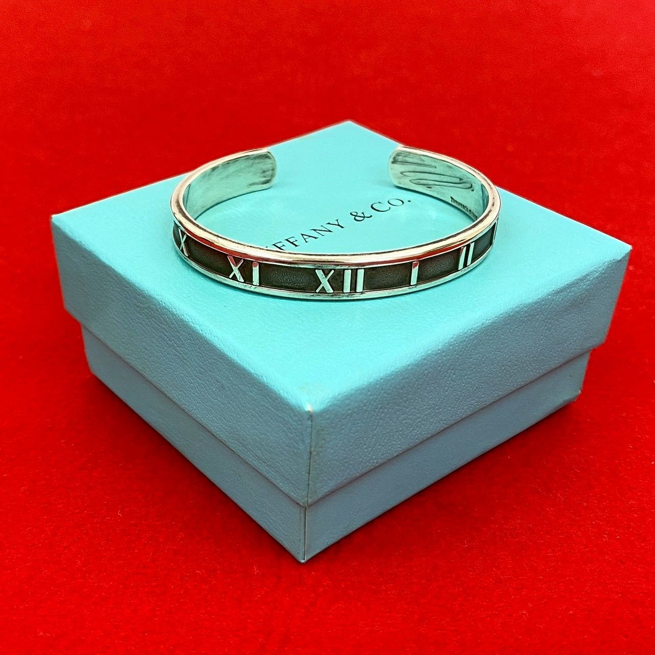 Tiffany & Co. Tiffany Atlas Silver Bracelet Metal Bangle DUTY FREE for USA
