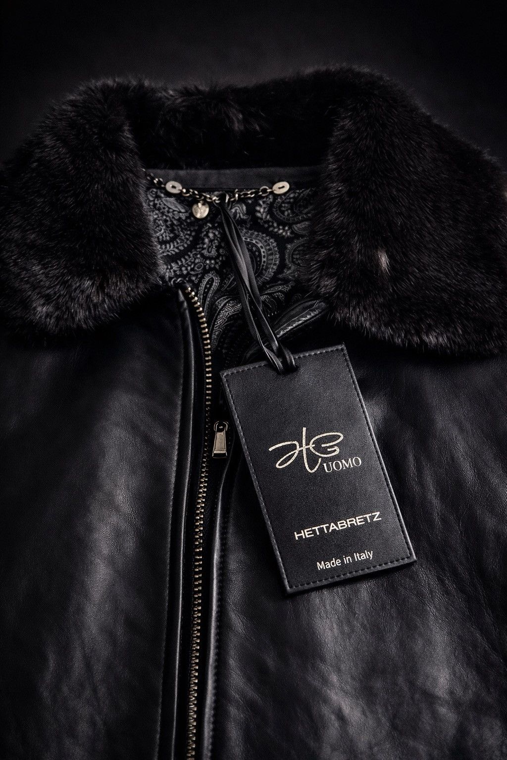 Hettabretz Hettabretz Uomo Mink Collar Leather Jacket 52 Made in Italy Size US L / EU 52-54 / 3 - 3 Thumbnail