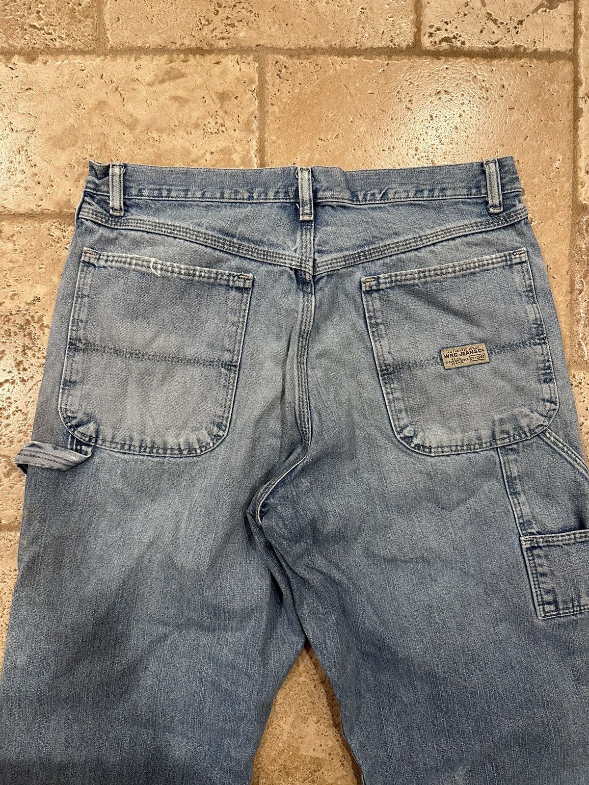Vintage × Wrangler Vintage WRG Wrangler Distressed Blue Carpenter Denim Jeans Size US 32 / EU 48 - 6 Thumbnail