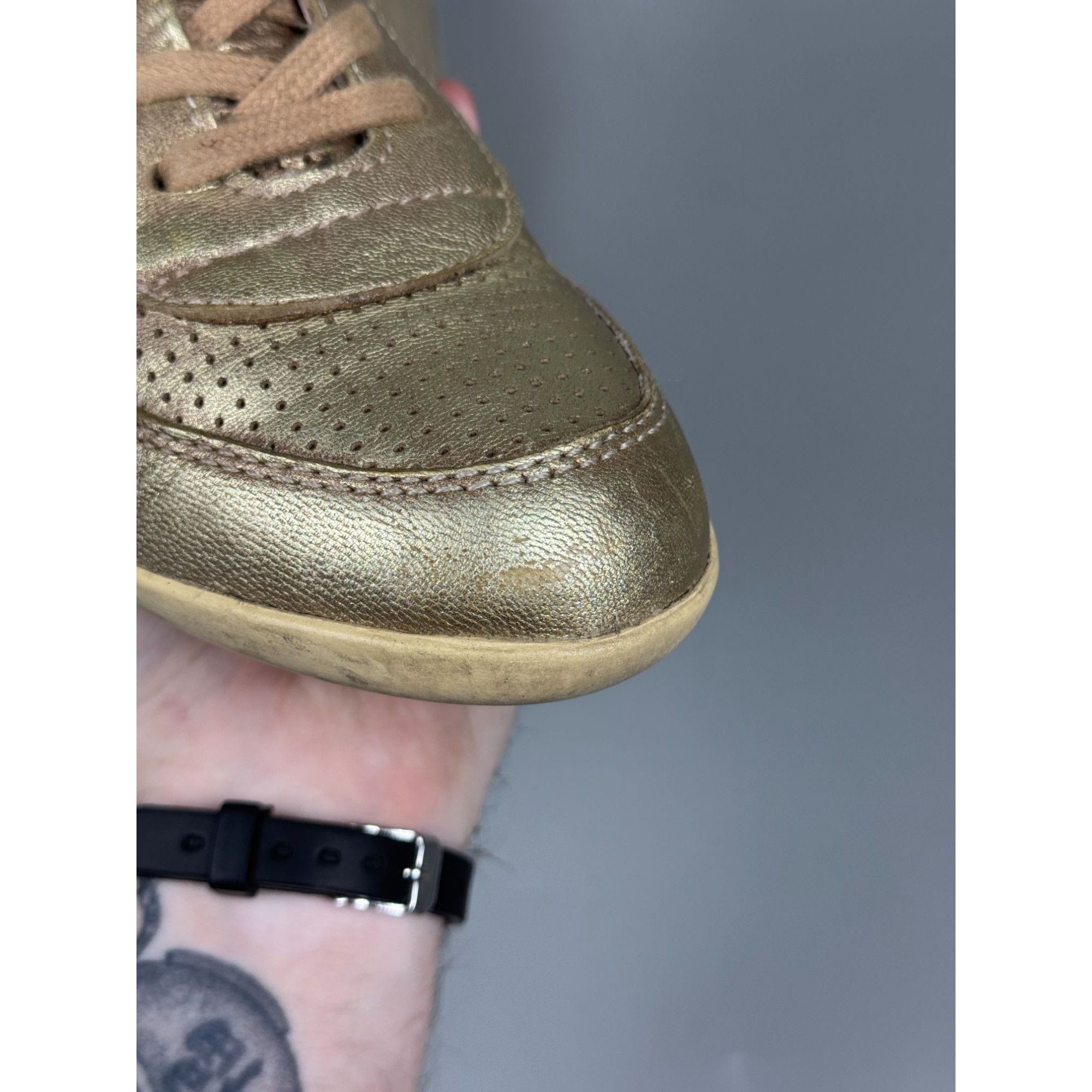 ASH ASH Bowie Hidden Wedge Gold Isabel Marant Type Sneakers Size US 8 / IT 38 - 8 Thumbnail