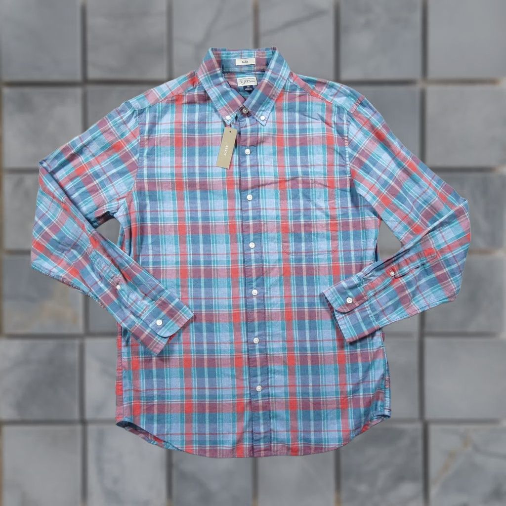 J.Crew JCrew Shirt Mens Medium Button-Down Slim Fit Plaid Business Work Long Sleeve Size US M / EU 48-50 / 2 - 1 Thumbnail