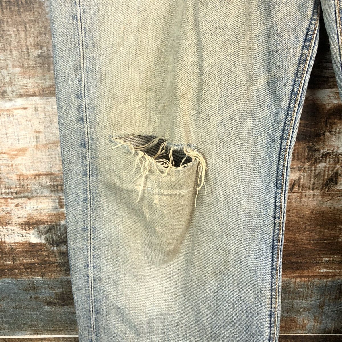 Lee Lee vintage selvedge Distressed Denim Pants #A2391 Size US 34 / EU 50 - 8 Thumbnail
