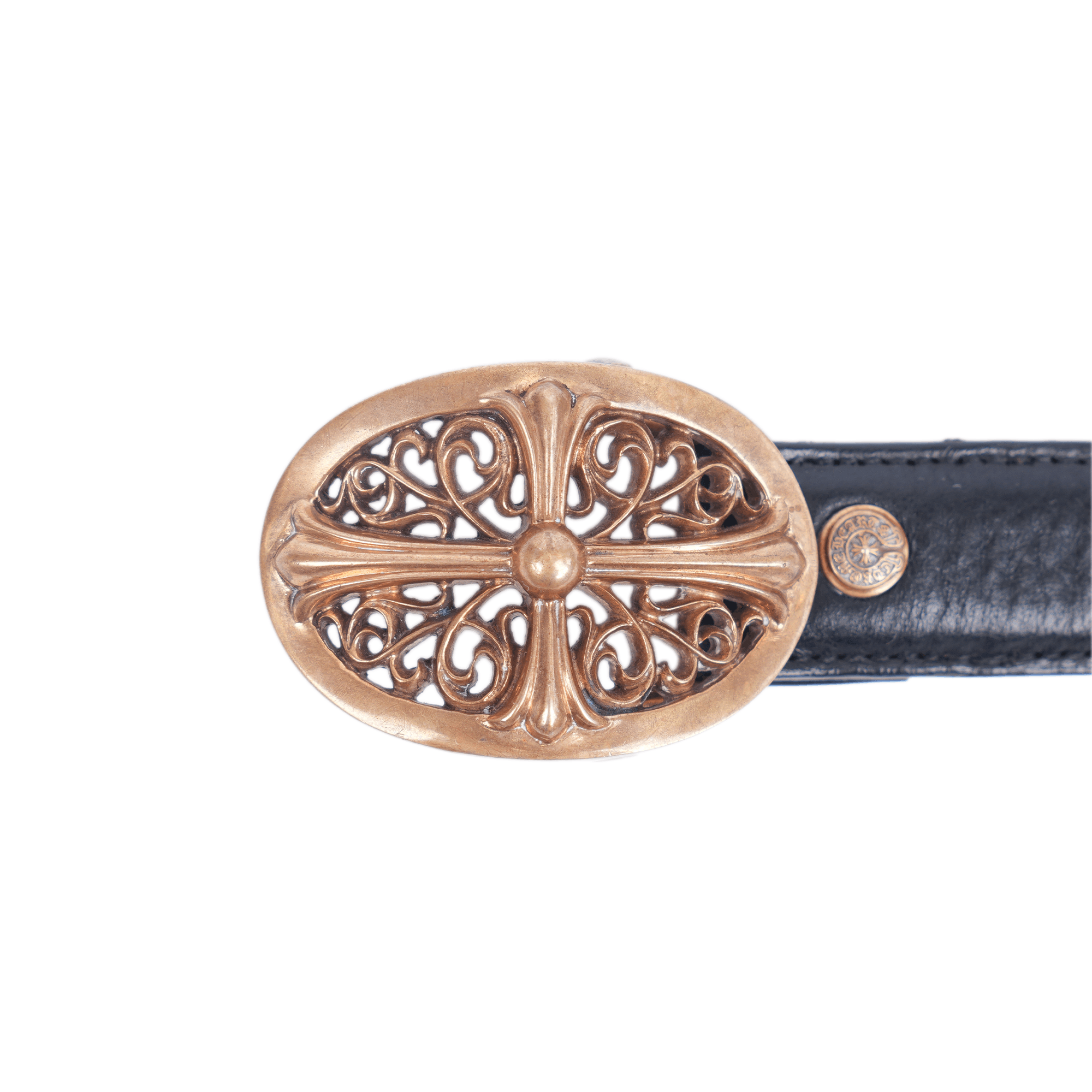 Chrome Hearts CHROME HEARTS BRONZE 1 INCH OVAL WITH 1 INCH BLACK STRAP Size 34 - 2 Thumbnail