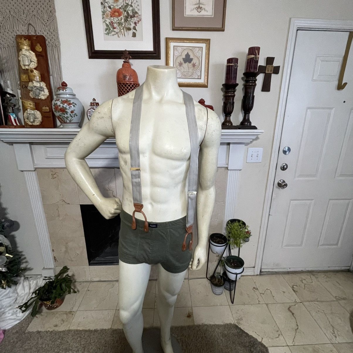 Trafalgar × Vintage Cotton and Silk and leather braces Size ONE SIZE - 4 Thumbnail