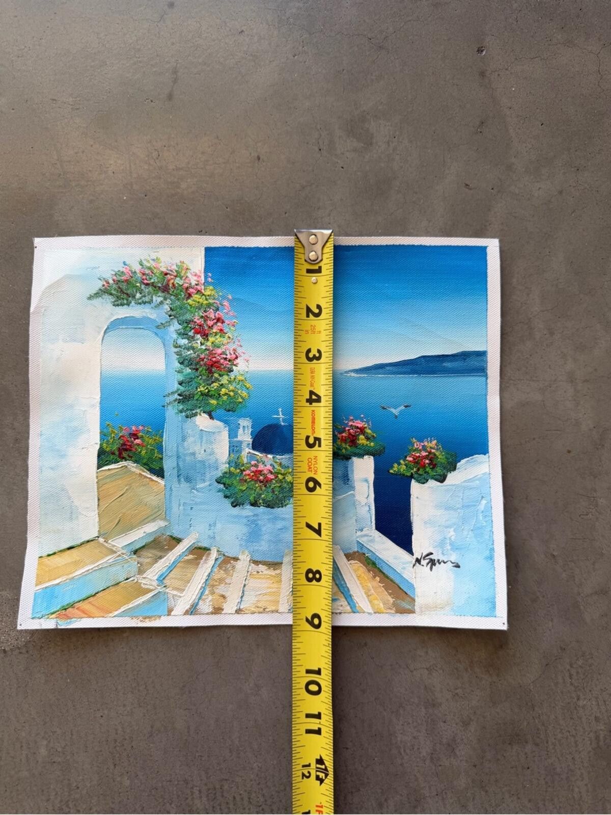Other Greece Painting / Santorini Coastal Scene / Original Art Size ONE SIZE - 4 Thumbnail