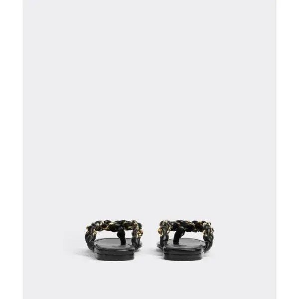 Bottega Veneta o1bcso1str0924 Dot Flat Sandals in Black Size US 5.5 / IT 35.5 - 3 Thumbnail