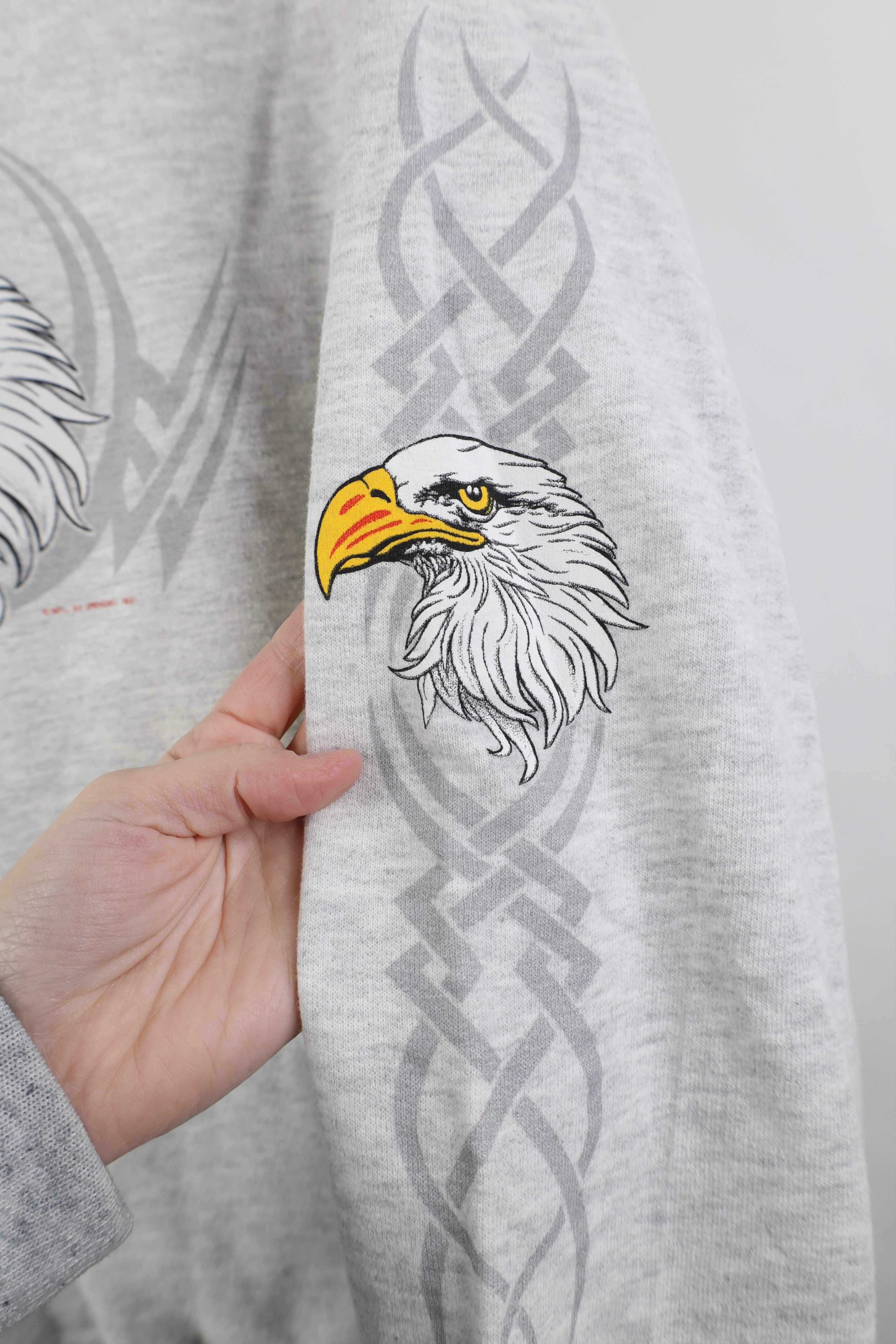 Vintage Vintage 90s Y2K Streetwear Hoodie Sweatshirt Heather Gray Size US L / EU 52-54 / 3 - 8 Thumbnail