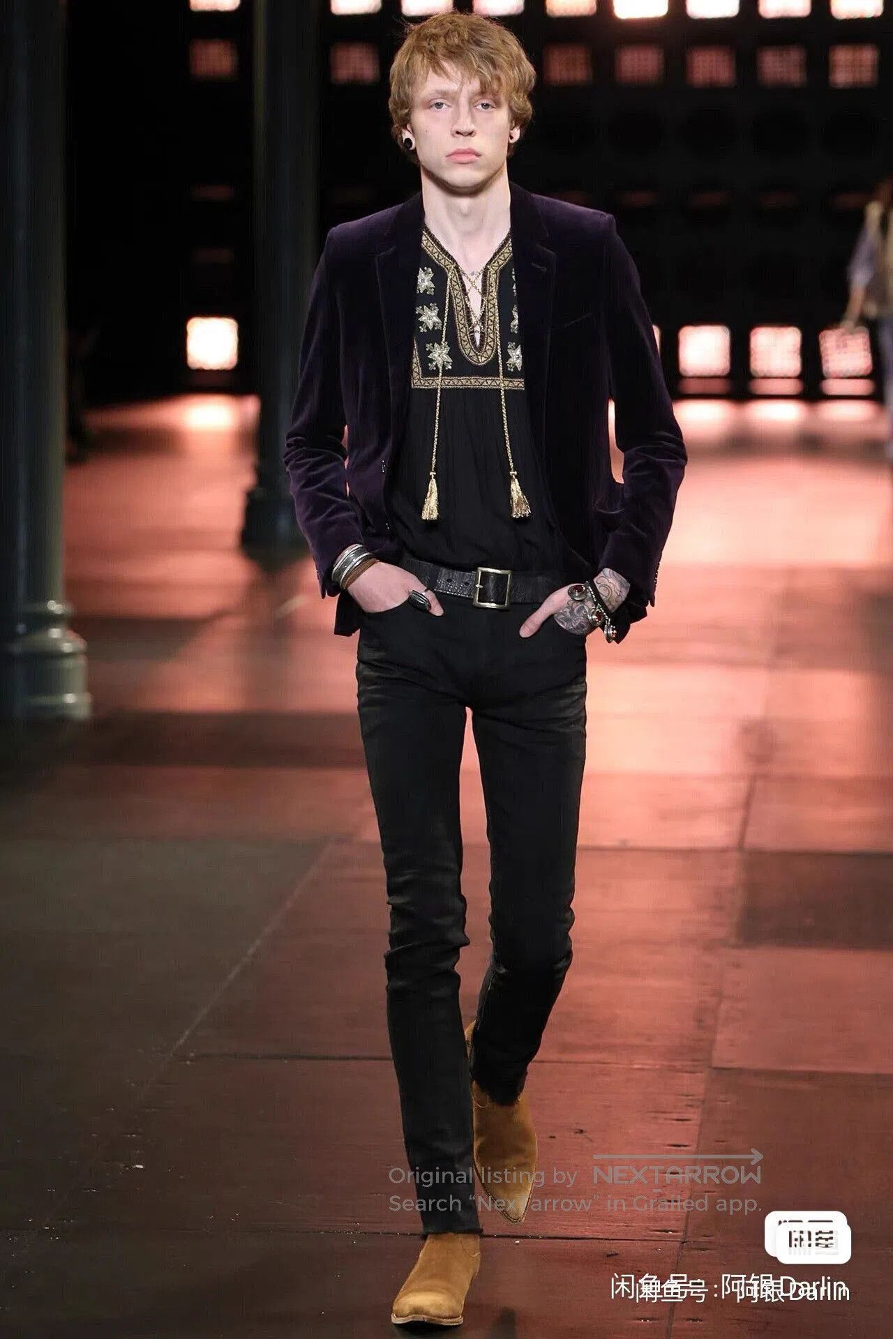 Saint Laurent Paris saint laurent embroidered black cotton. Size M / US 6-8 / IT 42-44 - 6 Thumbnail