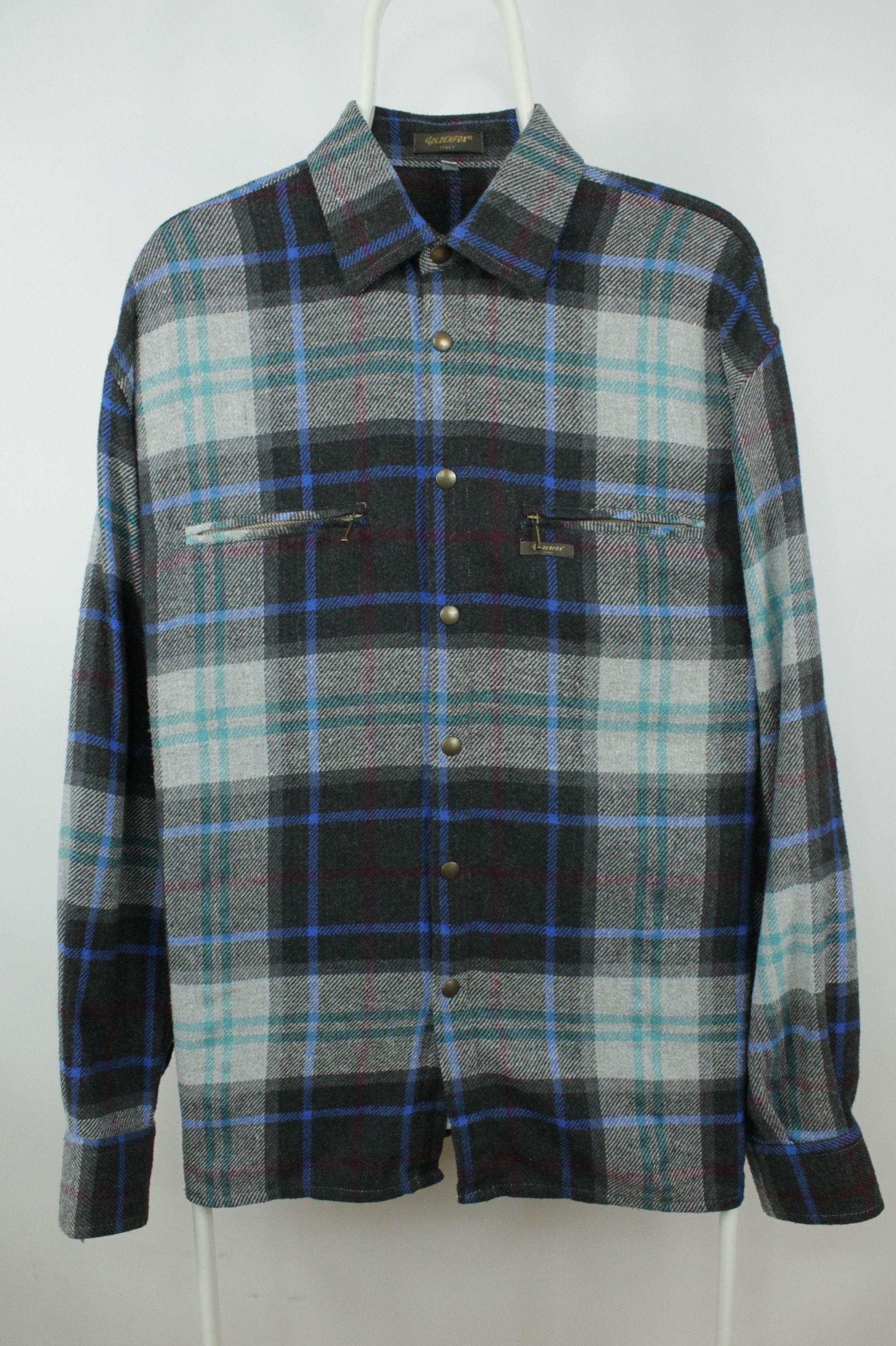 Vintage Vintage Golden Fox Flannel Wool Blend Chest Pockets Shirt Size US L / EU 52-54 / 3 - 1 Thumbnail
