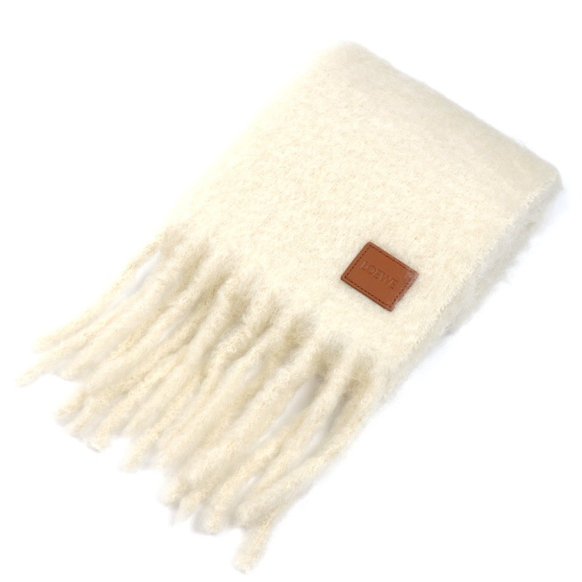 Loewe LOEWE Women's Mohair Fringe Scarf, White (FSA6SS1X05) Size ONE SIZE - 1 Thumbnail
