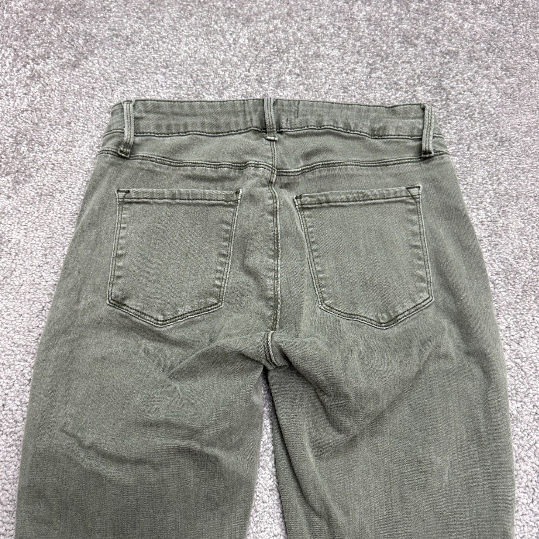 Pistola Pistola Moto Skinny Denim Jeans Womens 26 Olive Green Ankle Zip Pocket 25x25 Size 26" / US 2 / IT 38 - 4 Thumbnail
