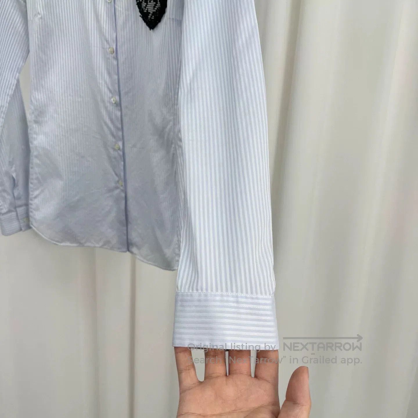 Dior Dior Blue Striped Shirt with Beaded Badge. Size S / US 4 / IT 40 - 4 Thumbnail