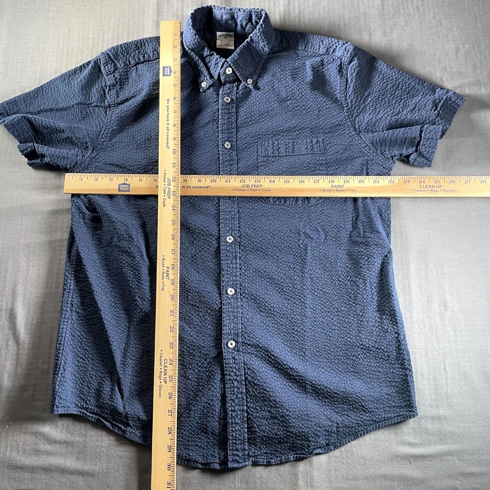 Brooks Brothers Brooks Brothers Shirt Mens Large Blue Textured Short Sleeve Button Front Shirt Size US L / EU 52-54 / 3 - 3 Thumbnail