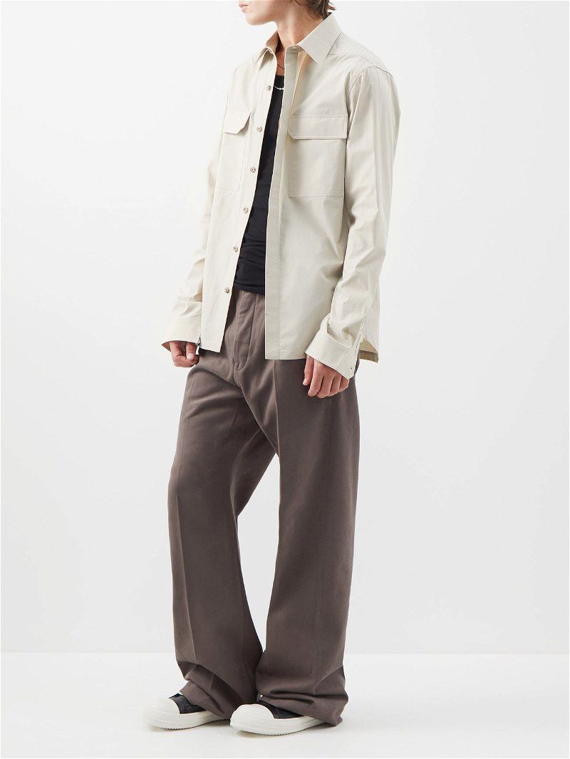 image of Rick Owens 865Usd Taupe Gray Geth Trousers, Men's (Size 32)