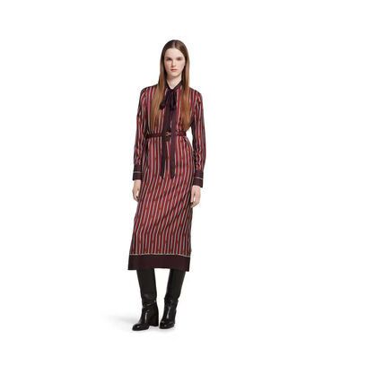 Gucci o1loc1c0226 835782 Printed Silk Twill Dress With Bow Size M / US 6-8 / IT 42-44 - 2 Thumbnail